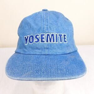 Vintage Yosemite Park Denim Strapback Hat Adjustable Embroidered
